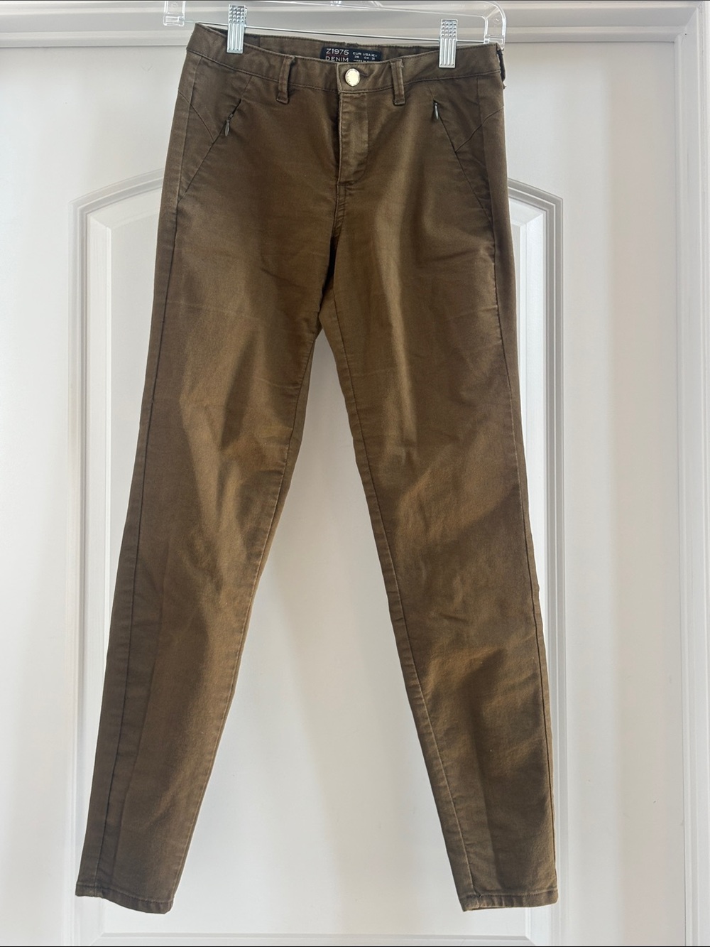 Zara Olive Brown Straight-Leg Jeans